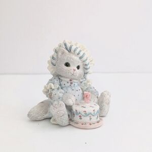 Vintage Calico Kittens Birthday Figurine “Sew Happy It’s Your Birthday” Enesco